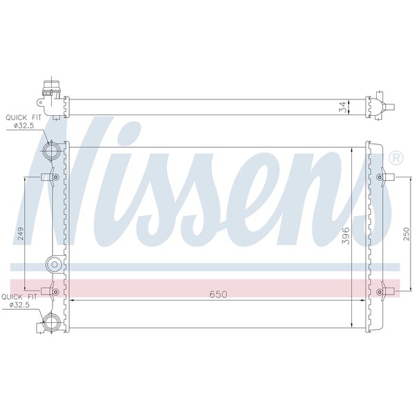 Nissen Nissens Radiator, 65011 65011 - main